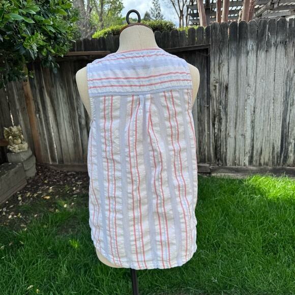 Sigrid Olsen Women’s Striped Crossover Sleeveless Tank Top Multicolor Size M - Picture 4 of 8